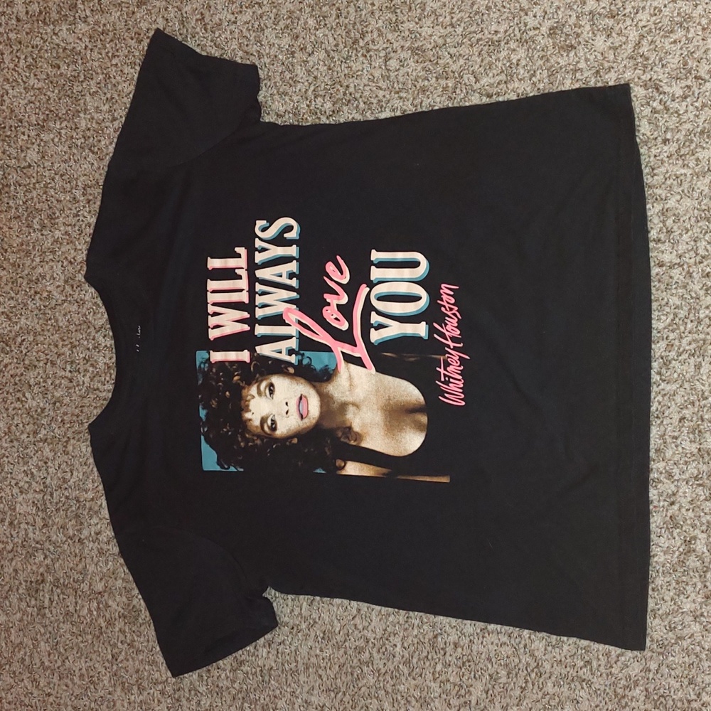 2021 Whitney Houston I Will Always Love You Black T-shirt M